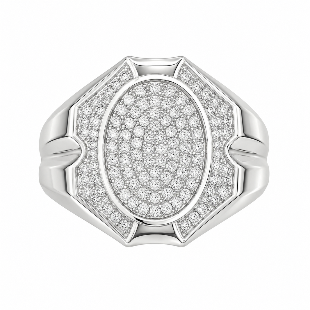 10K White Gold Men's Ring 0.33 ct Natural Diamond