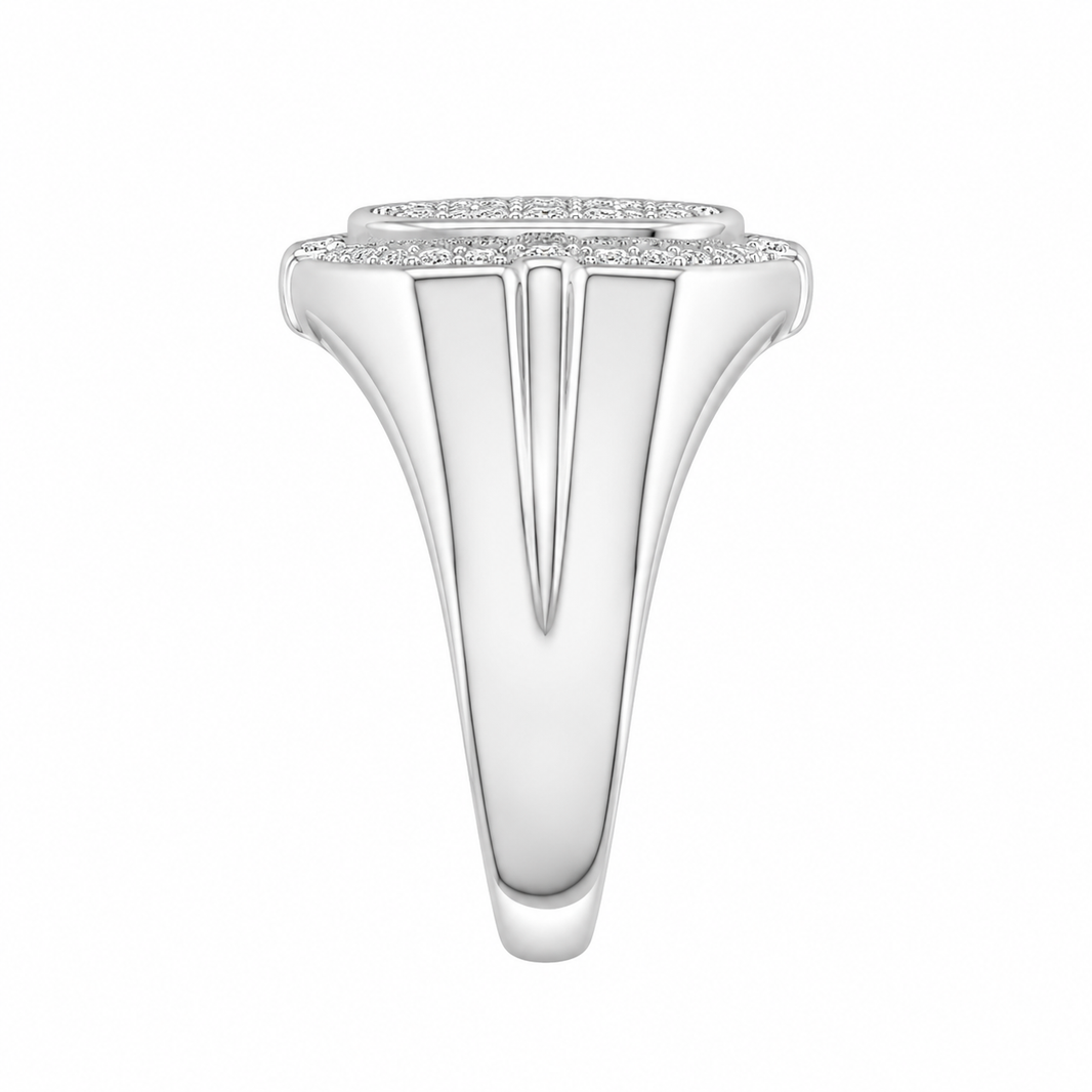 10K White Gold Men's Ring 0.33 ct Natural Diamond