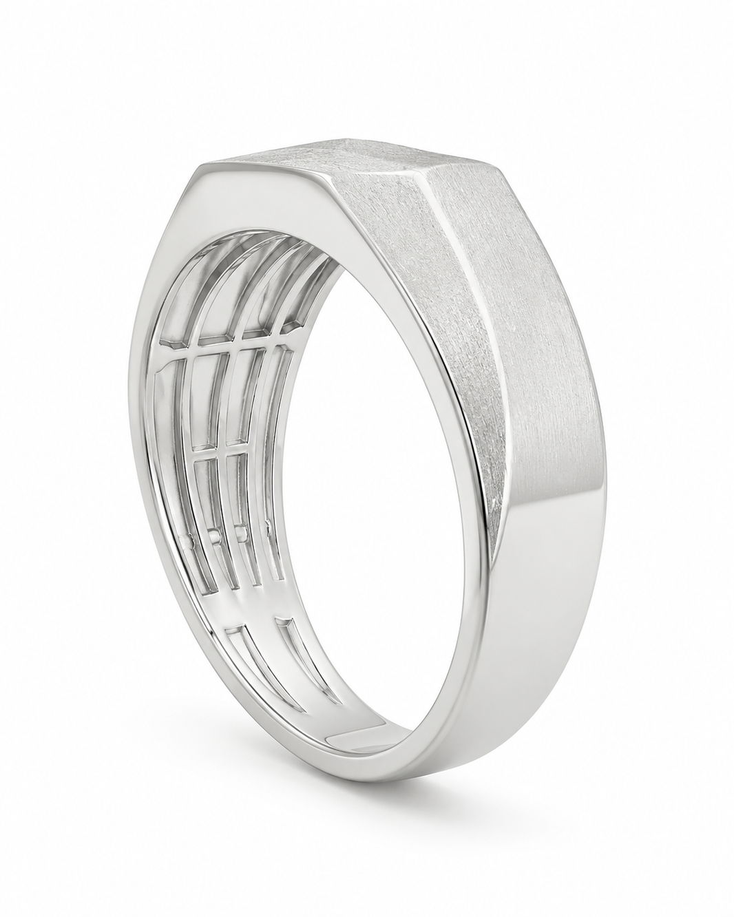 10K White Gold Men's Ring 0.25 ct Natural Diamond