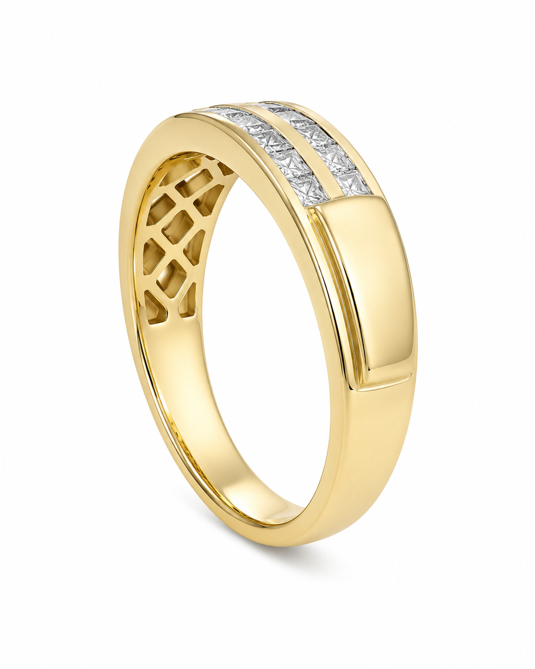 10K Yellow Gold Men's Ring 0.20 ct Natural Diamond
