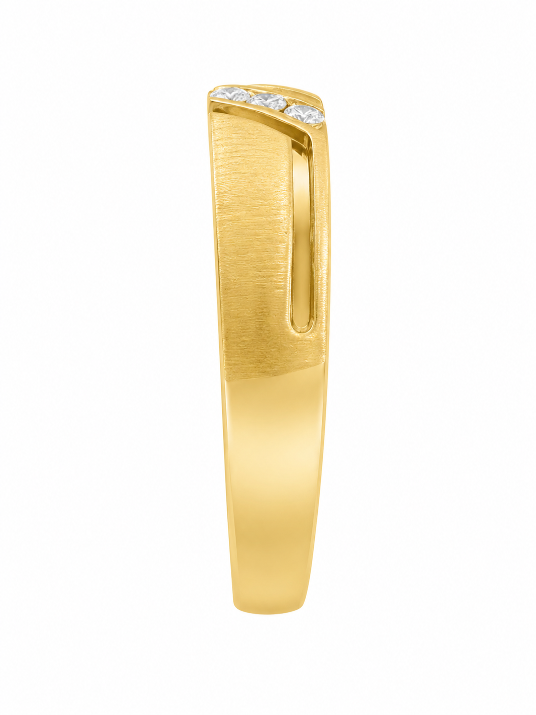 14K Yellow Gold Men's Band 0.10 ct Natural Diamond