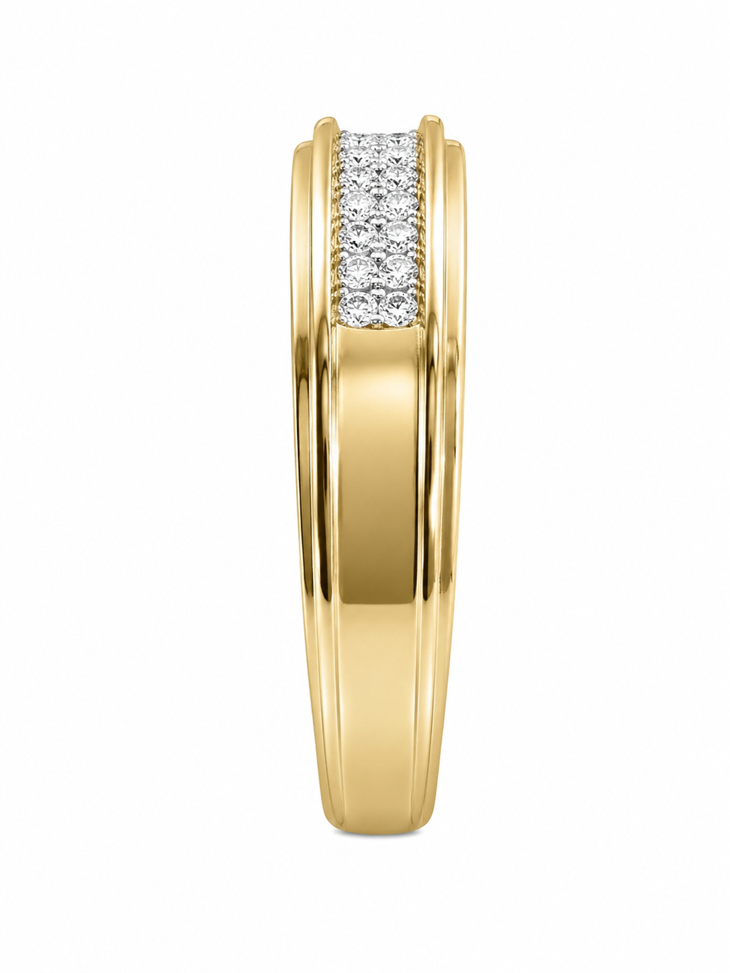 10K Yellow Gold Men's Band 0.12 ct Natural Diamond