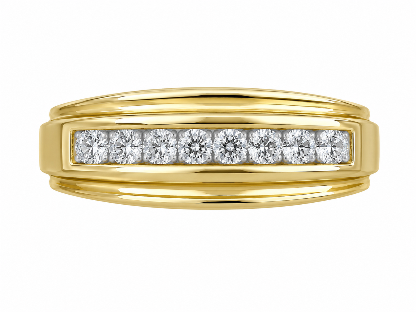 10K Yellow Gold Band 0.16 ct Natural Diamond