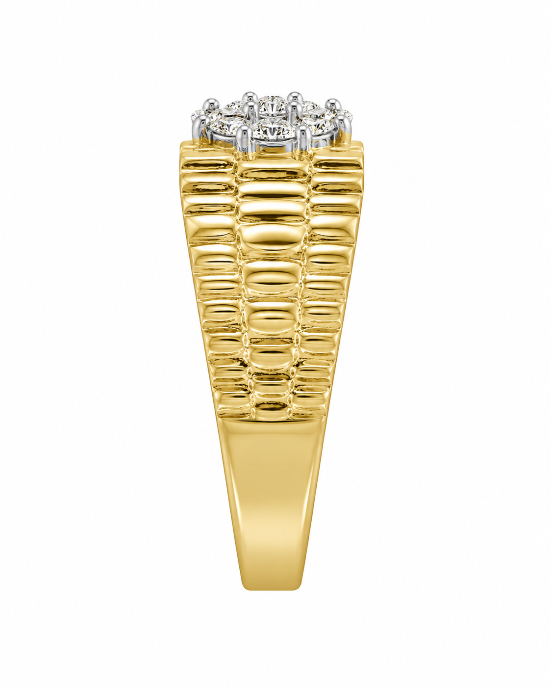 10K Yellow Gold Men's Presidential Style Ring 0.45 ct Natural Diamond