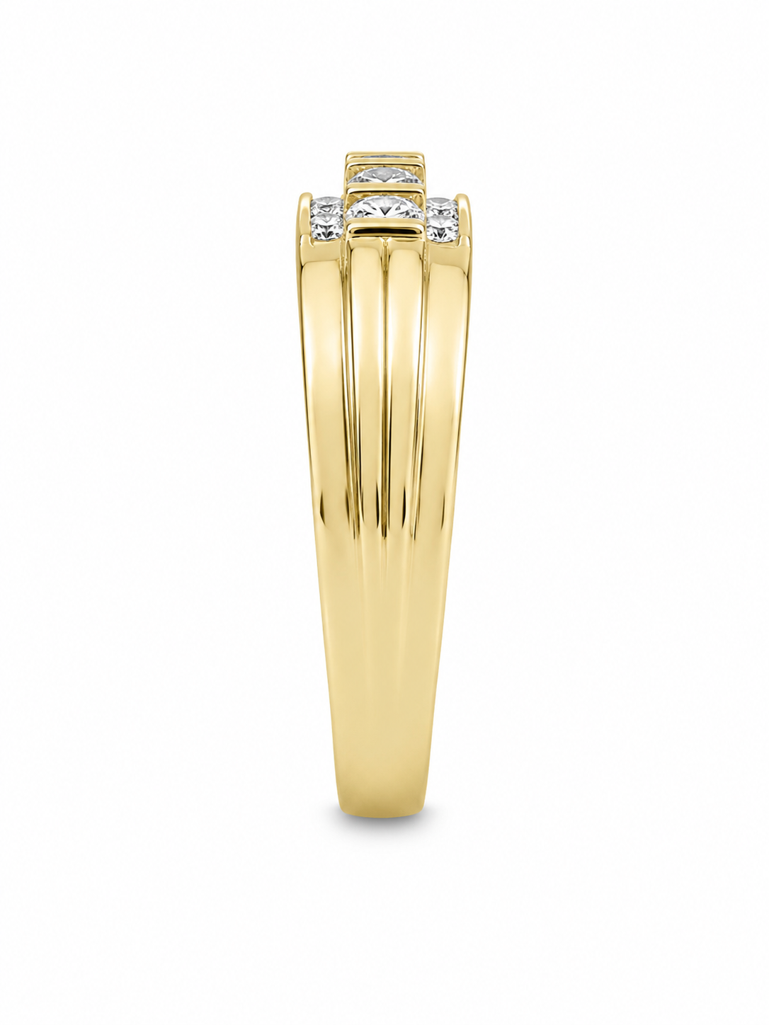 10K Yellow Gold Men's Ring 0.48 ct Natural Diamond