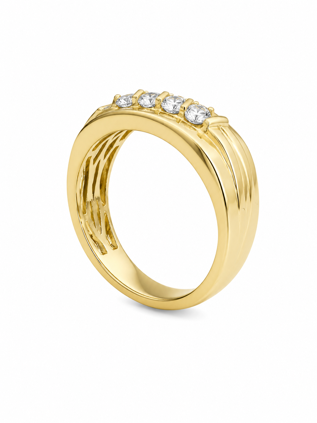 10K Yellow Gold Men's Ring 0.48 ct Natural Diamond