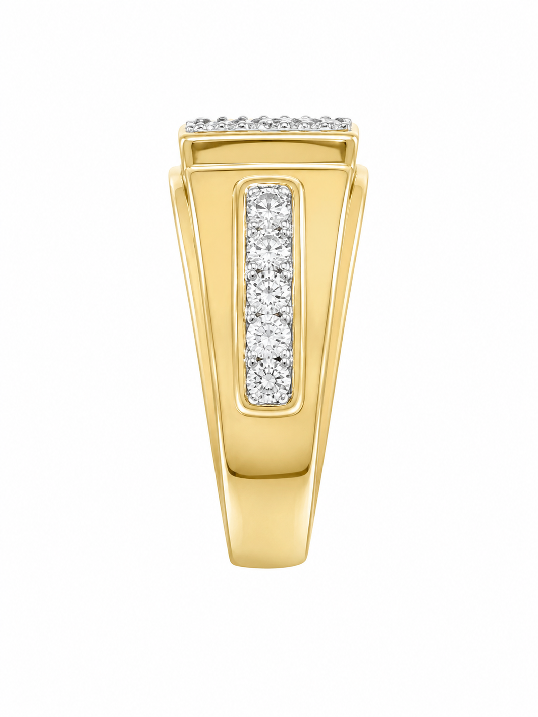 10K Yellow Gold Men's Ring 0.50 ct Natural Diamond