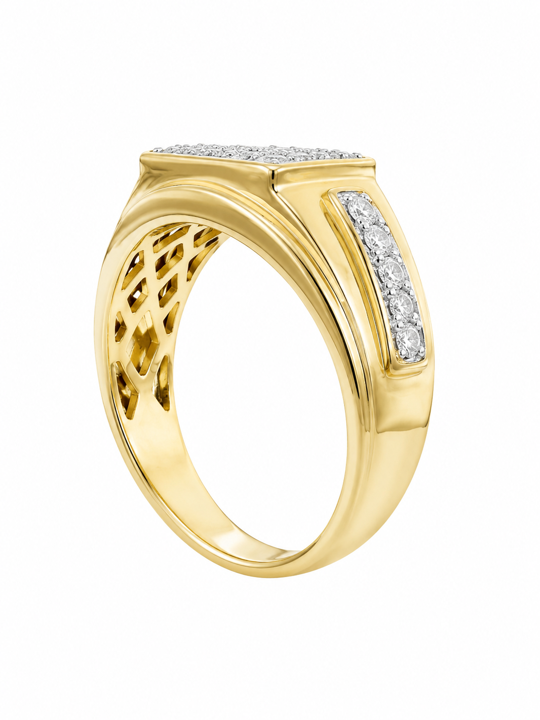 10K Yellow Gold Men's Ring 0.50 ct Natural Diamond