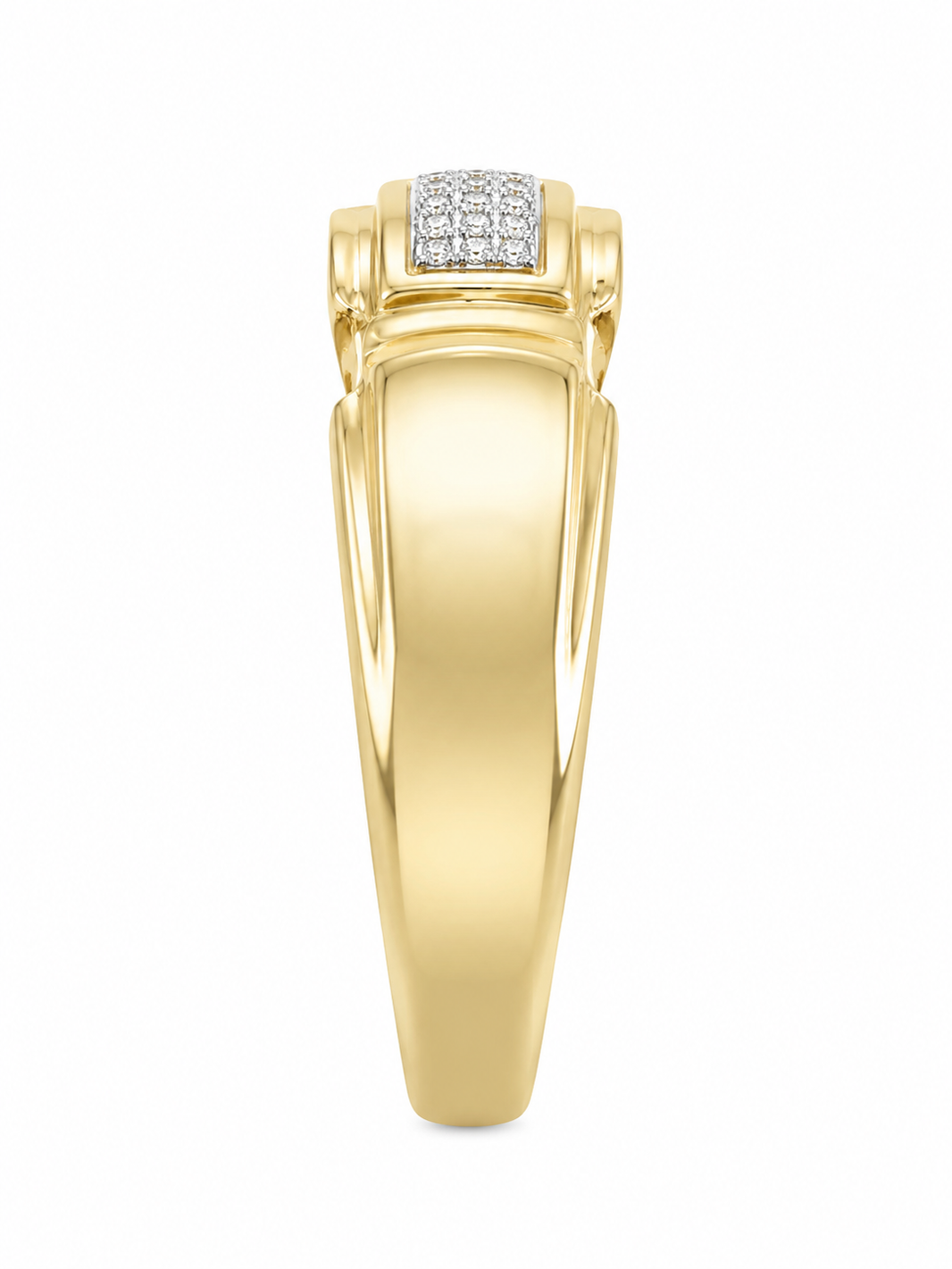 10K Yellow Gold Men's Band 0.15 ct Natural Diamond