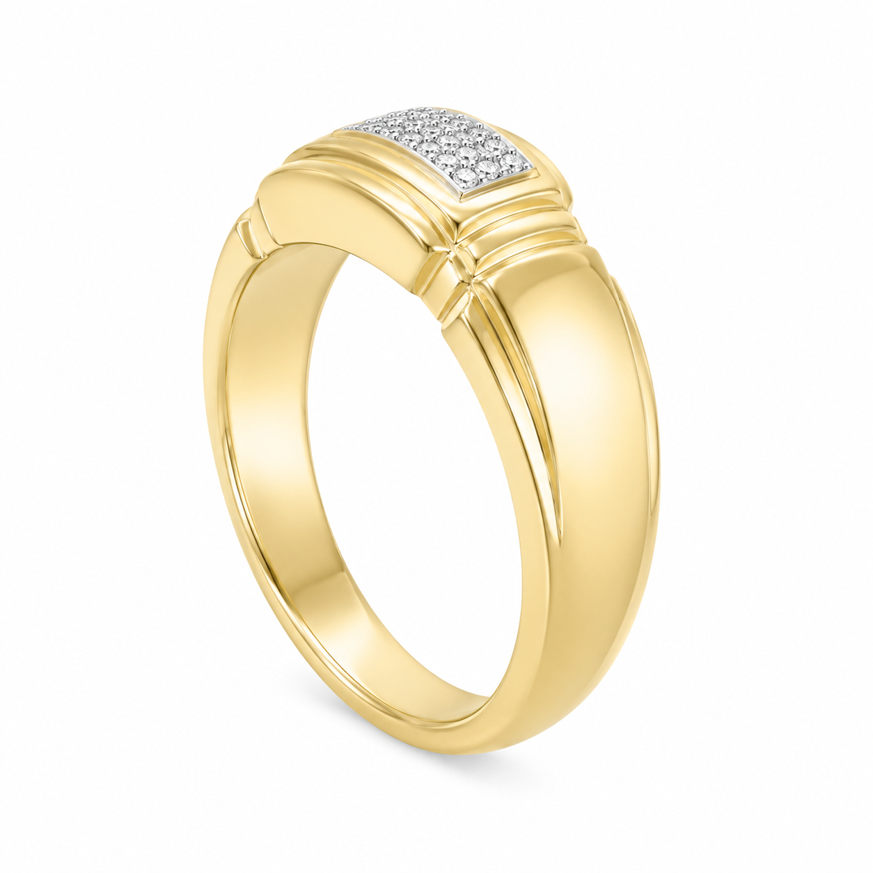 10K Yellow Gold Men's Band 0.15 ct Natural Diamond