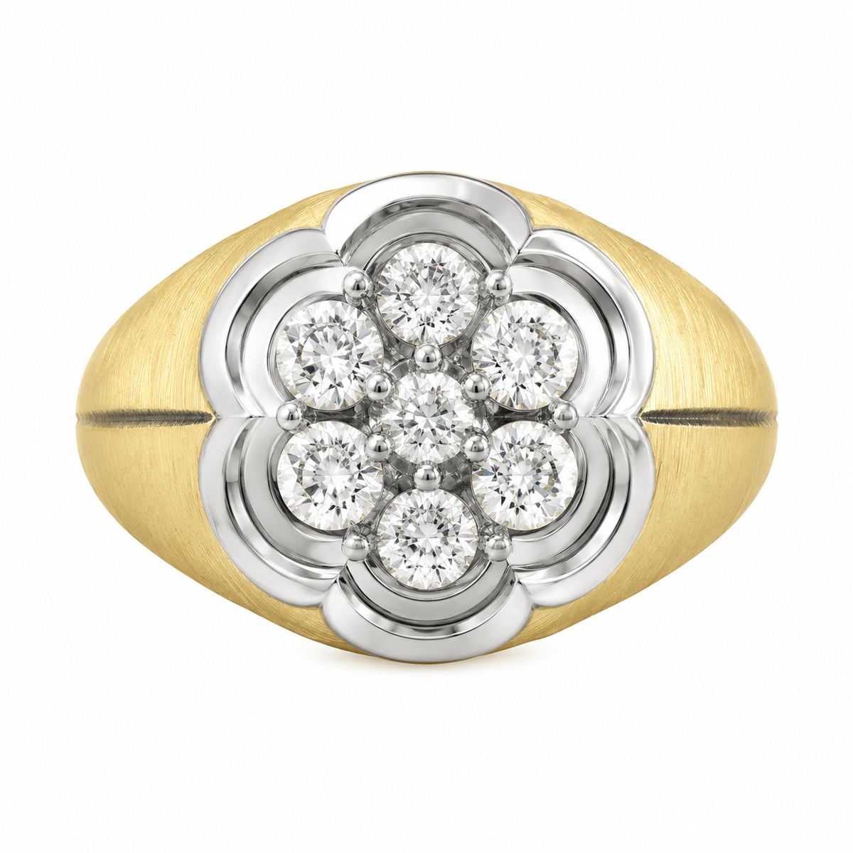 10K Two-Tone Gold Men's Ring 0.15 ct Natural Diamond