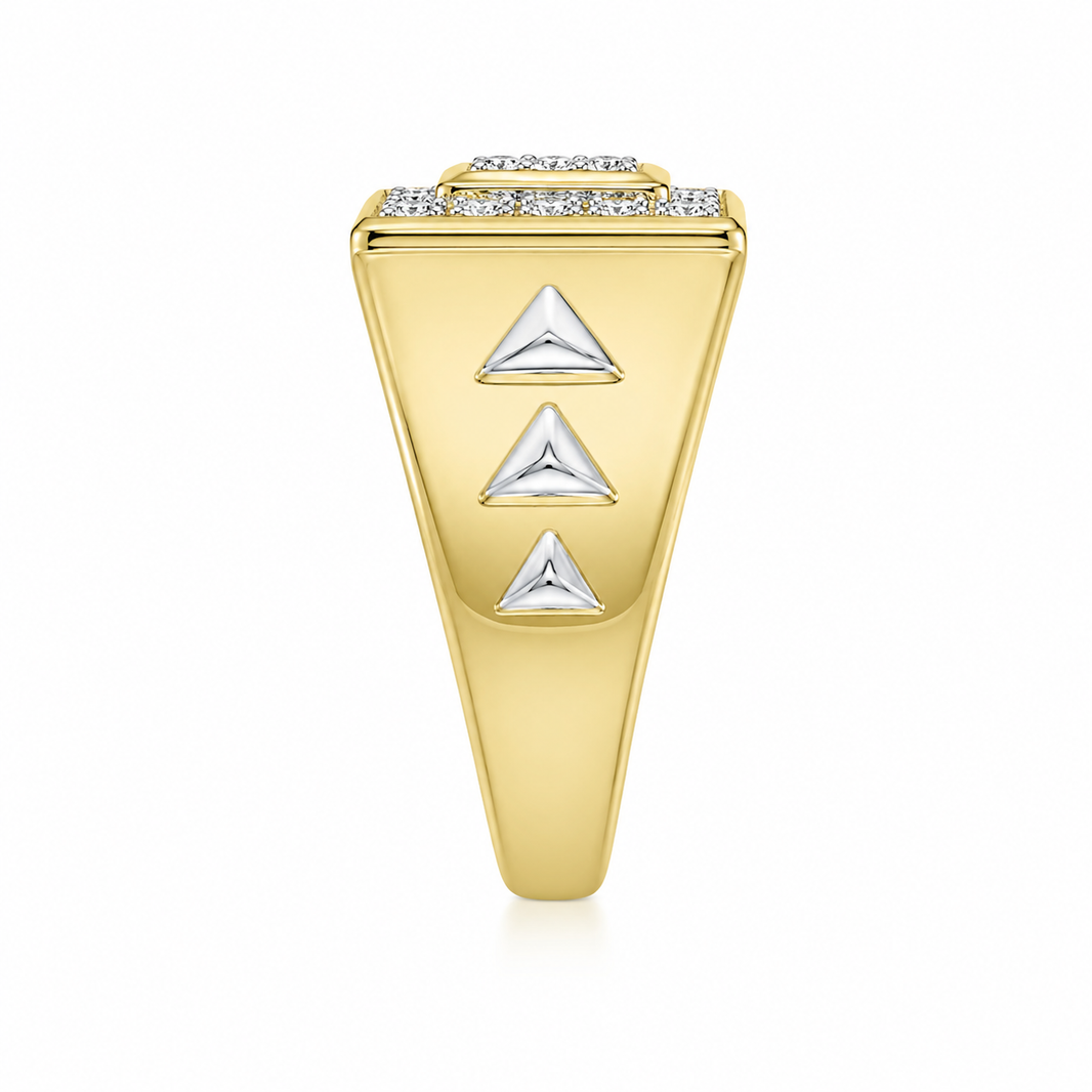 10K Yellow Gold Men's Ring 0.34 ct Natural Diamond