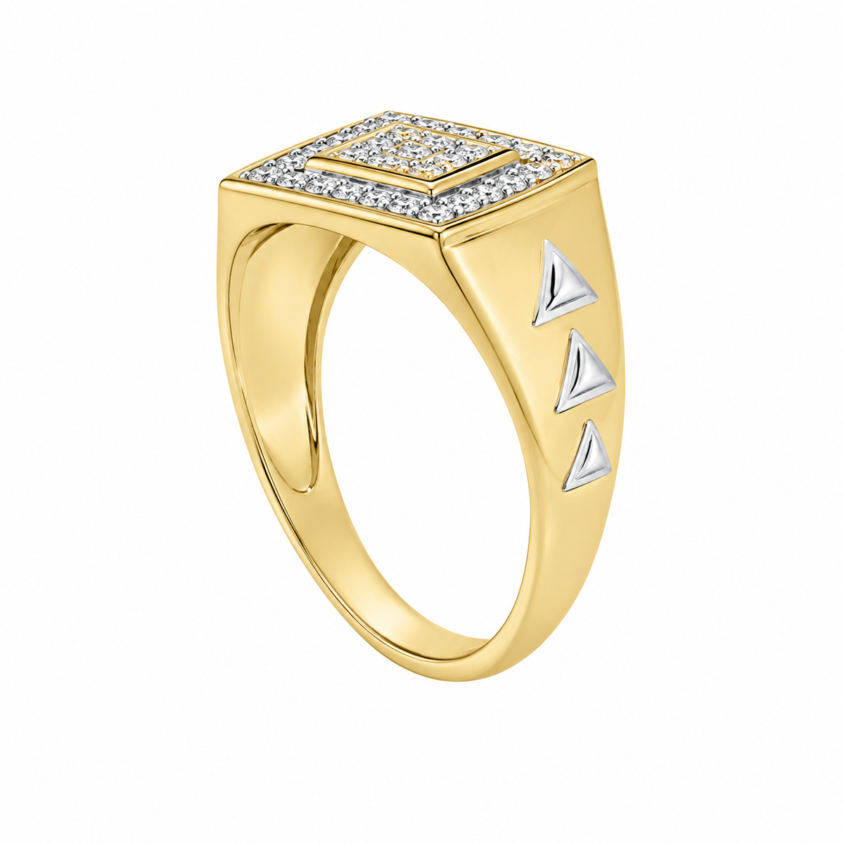 10K Yellow Gold Men's Ring 0.34 ct Natural Diamond