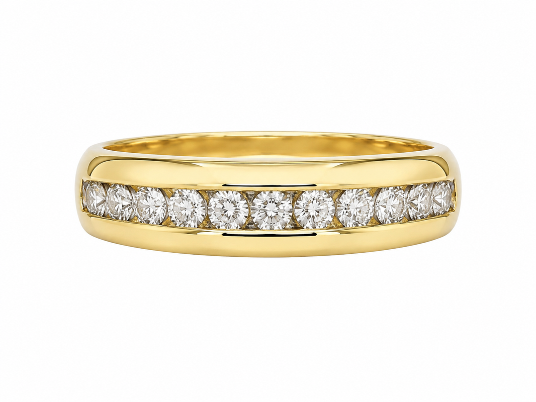 14K Yellow Gold Men's Ring 0.50 ct Natural Diamond