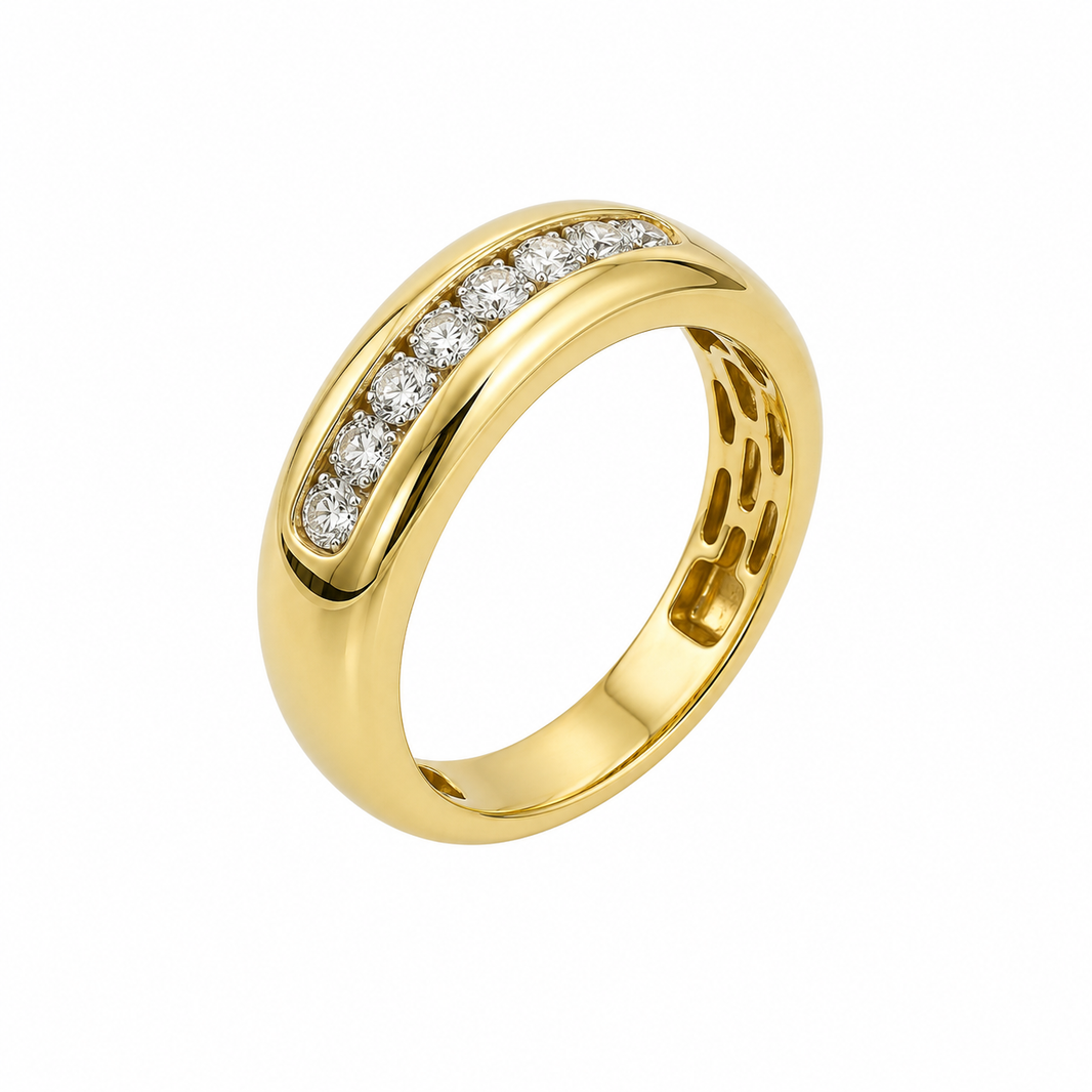 14K Yellow Gold Men's Ring 0.50 ct Natural Diamond