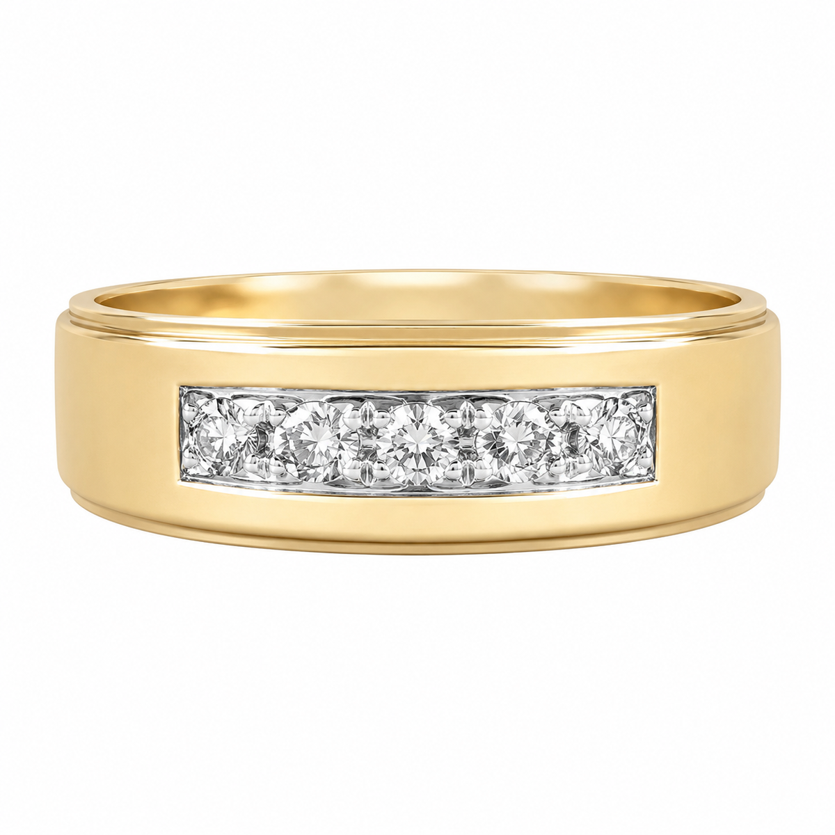 14K Yellow Gold Men's Ring 0.25 ct Natural Diamond