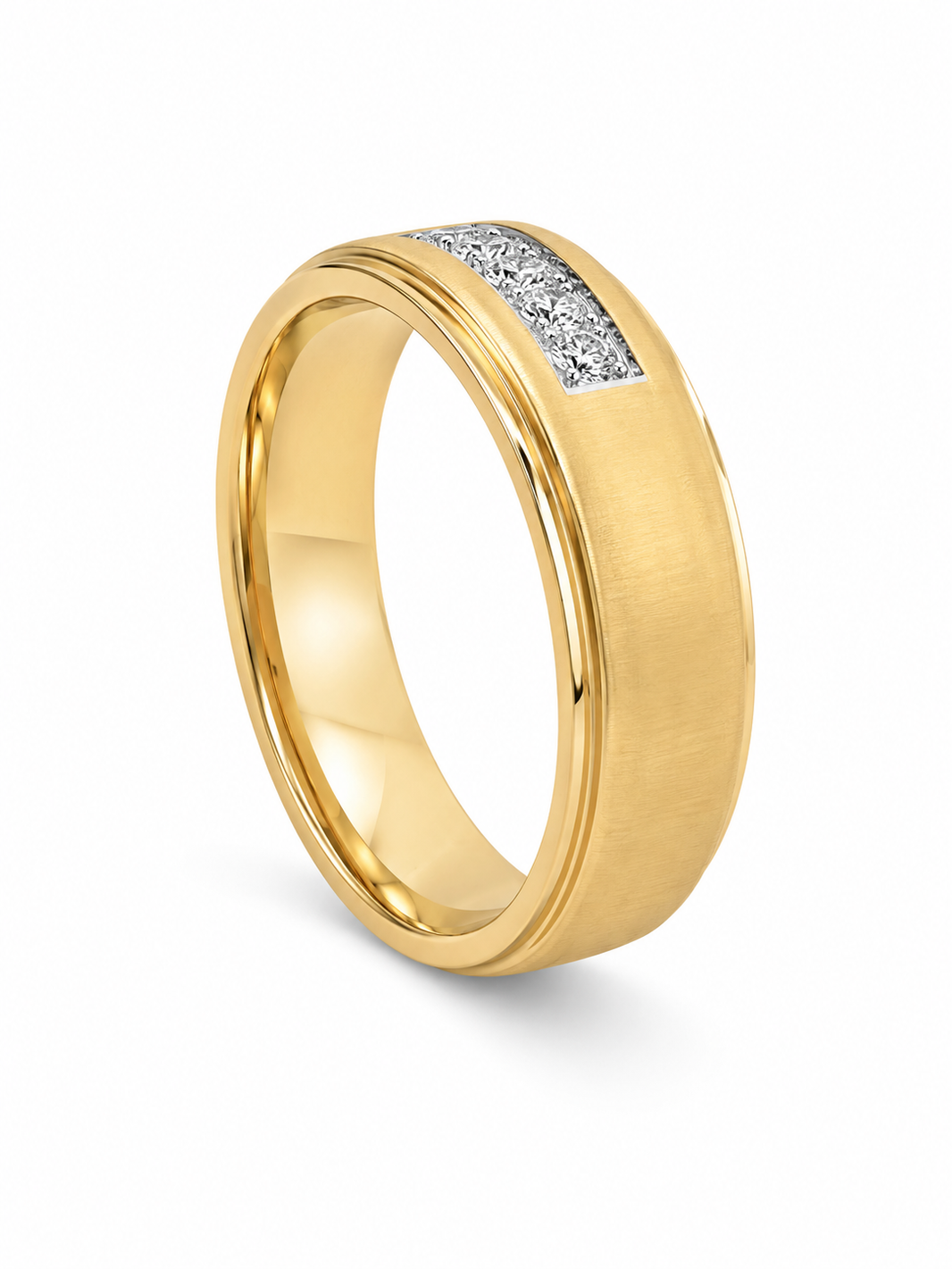 14K Yellow Gold Men's Ring 0.25 ct Natural Diamond