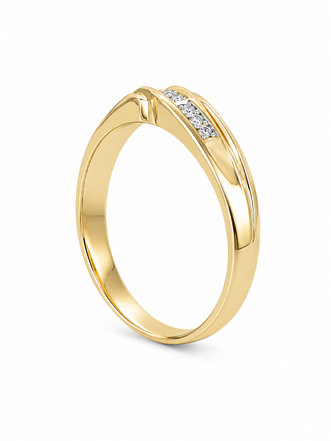 10K Yellow Gold Ring 0.02 ct Natural Diamond