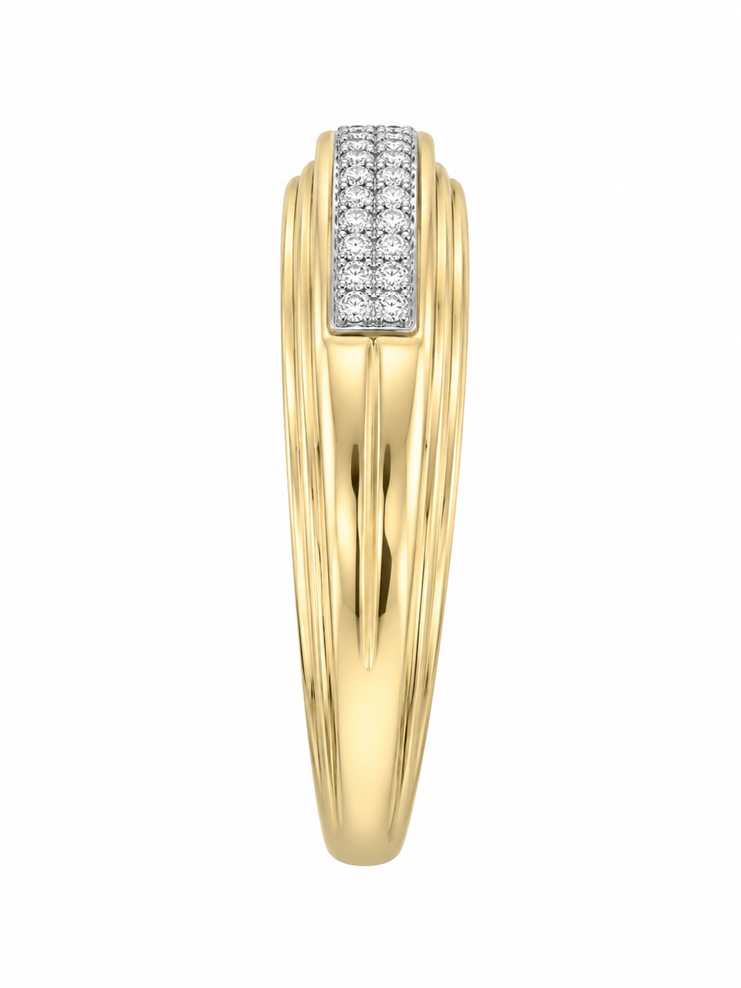 10K Yellow Gold Men's Ring 0.10 ct Natural Diamond