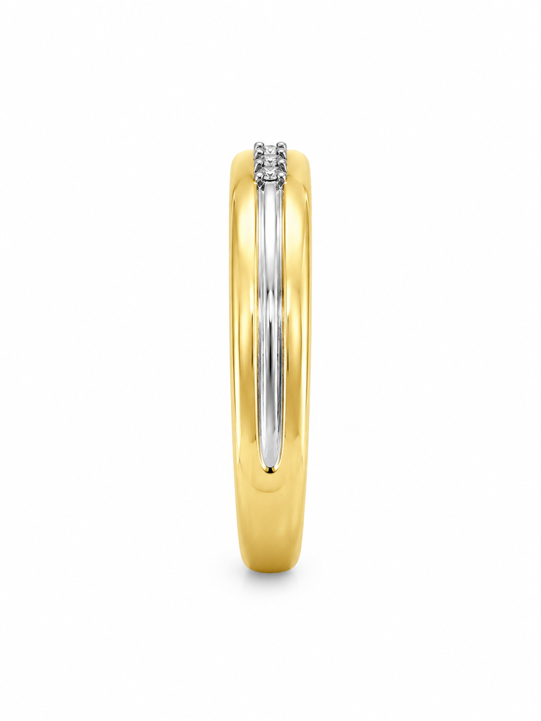 14K Two-Tone Gold Men's Band 0.15 ct Natural Diamond