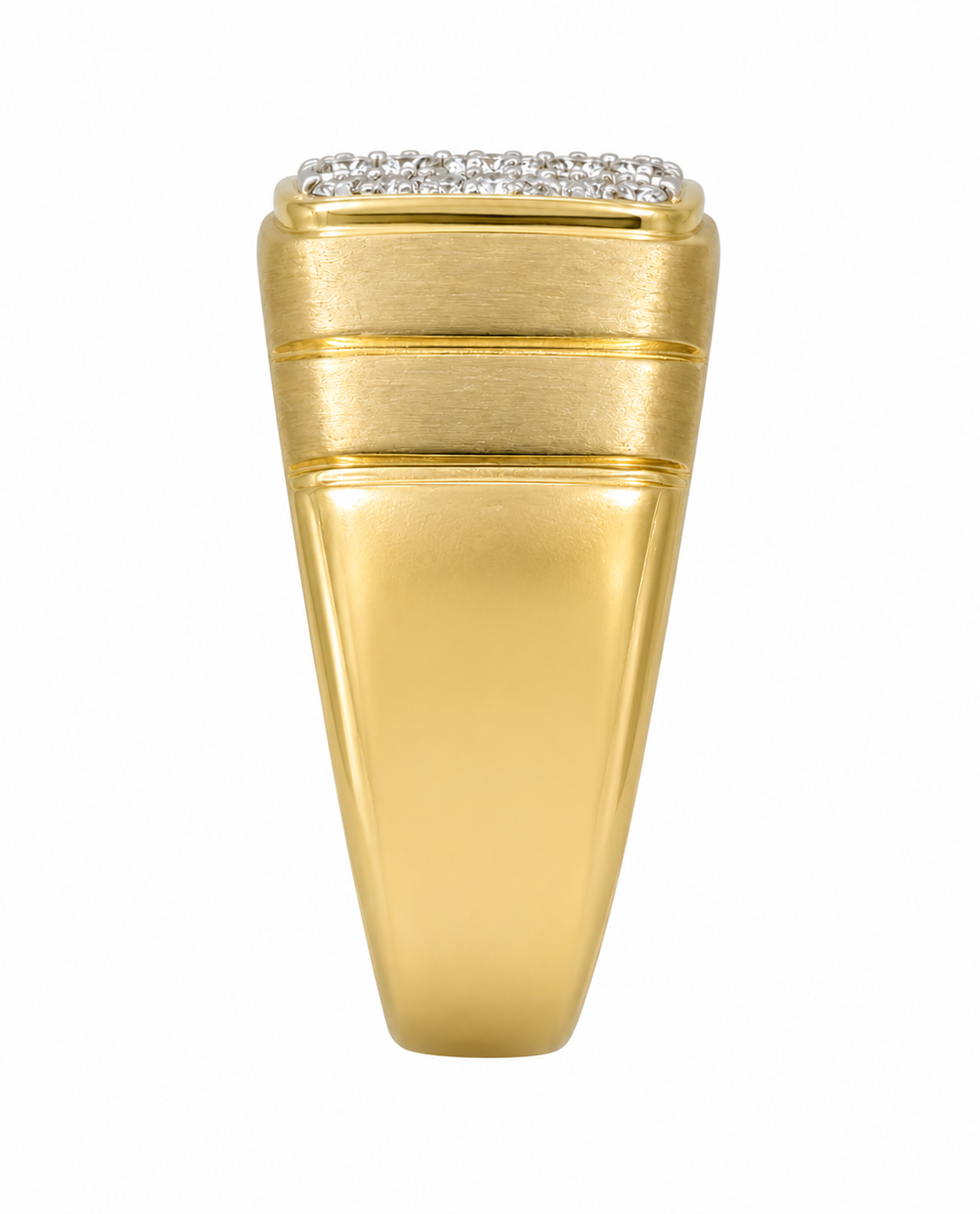 10K Yellow Gold Men's Ring 0.14 ct Natural Diamond