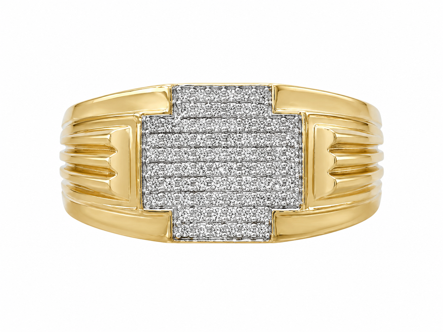 10K Yellow Gold Men's Ring 0.25 ct Natural Diamond