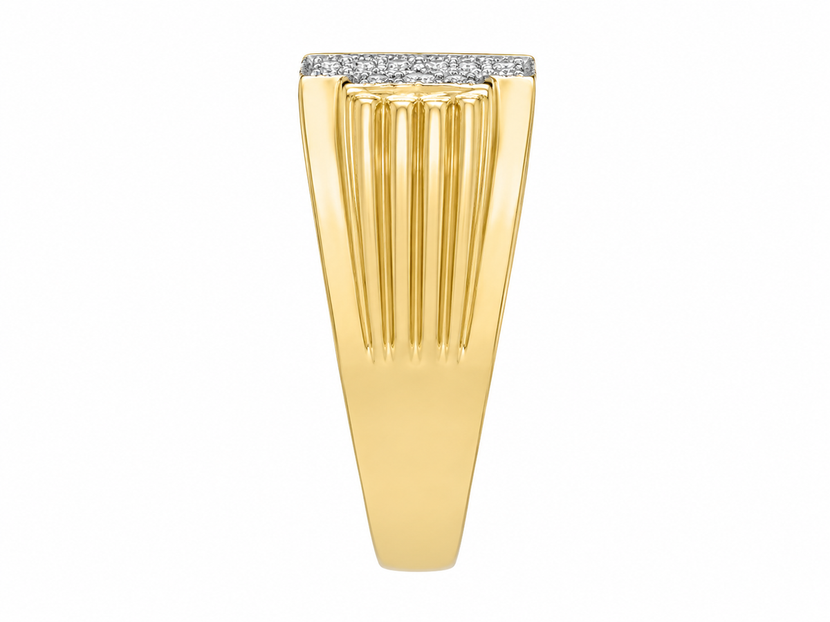 10K Yellow Gold Men's Ring 0.25 ct Natural Diamond