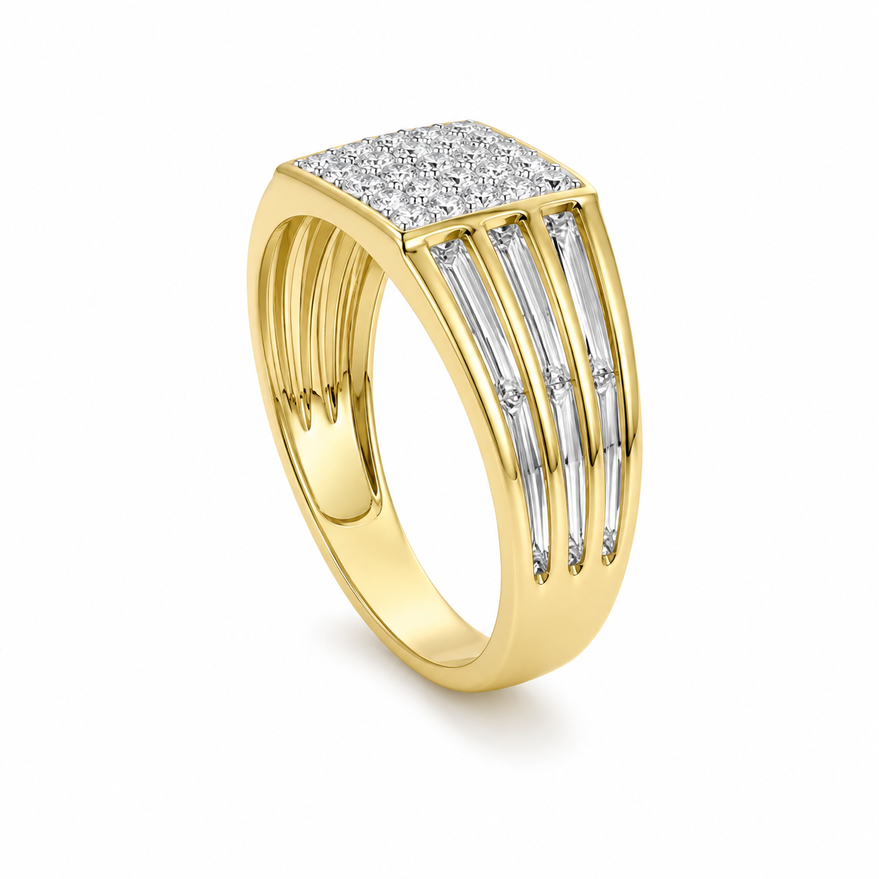 10K Two-Tone Gold Men's Ring 0.24 ct Natural Diamond
