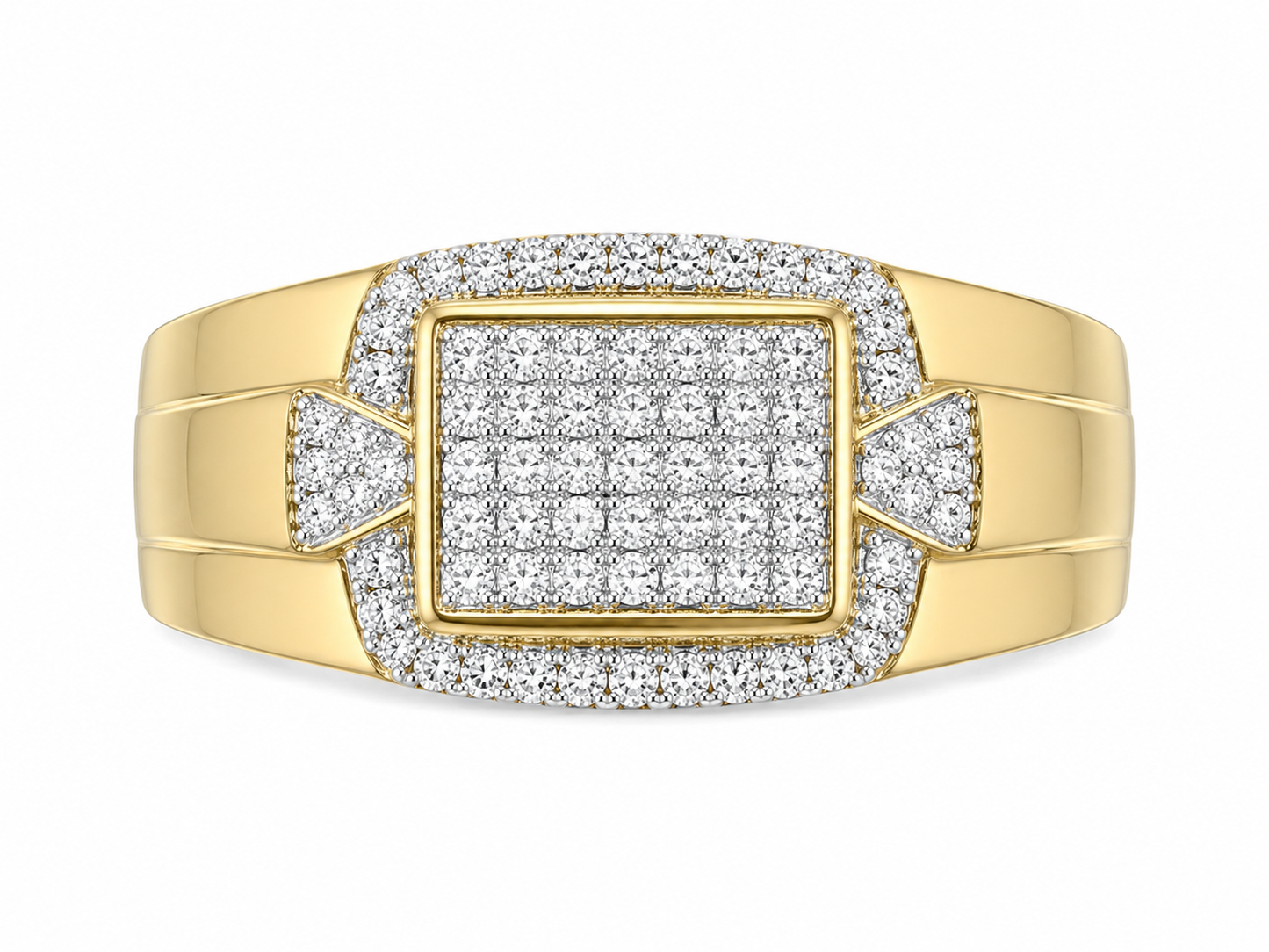 10K Yellow Gold Men's Ring 0.25 ct Natural Diamond