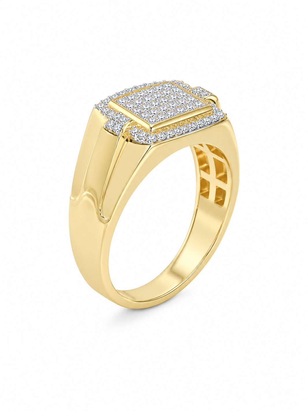 10K Yellow Gold Men's Ring 0.25 ct Natural Diamond