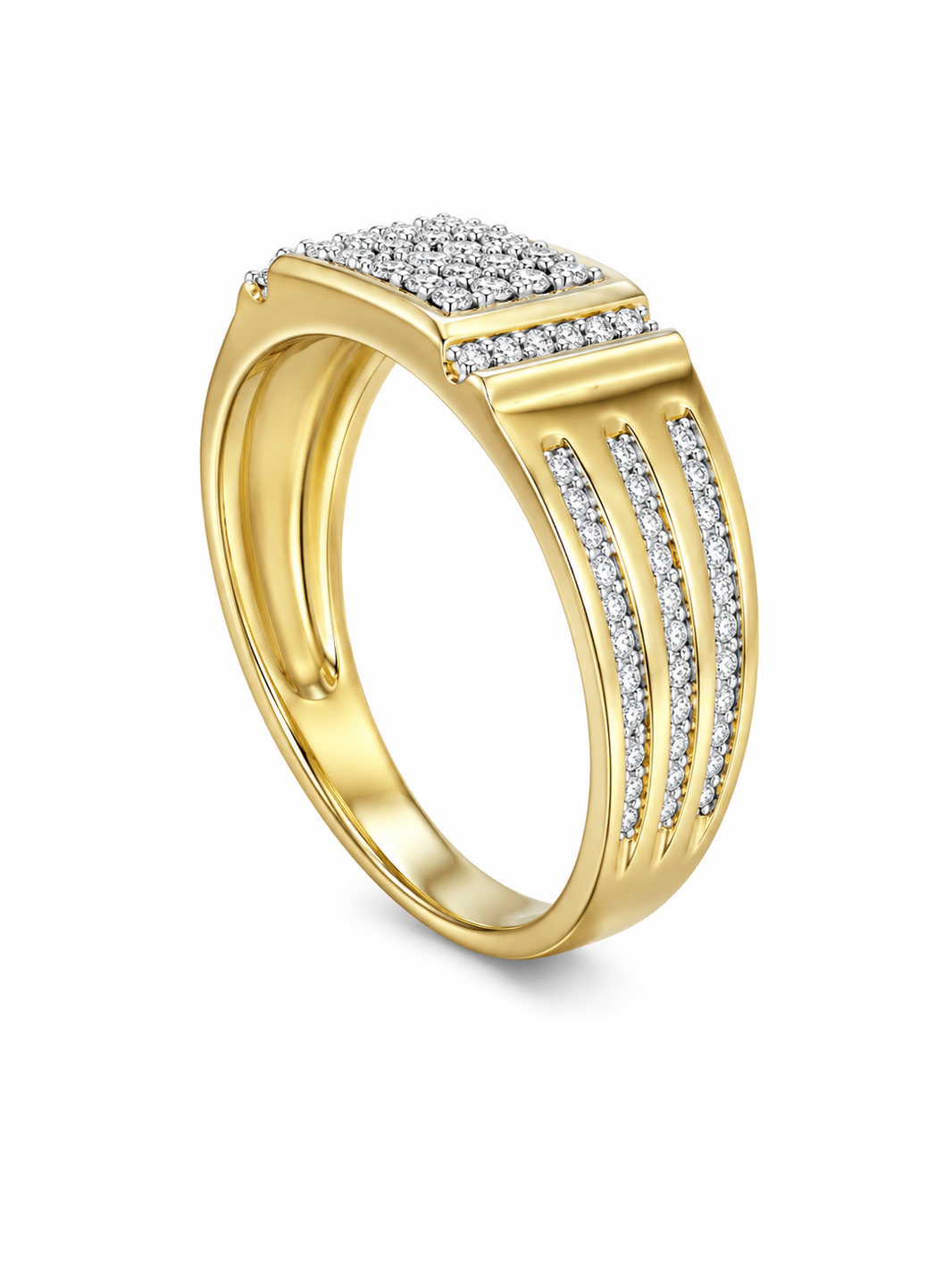 10K Two-Tone Gold Men's Ring 0.27 ct Natural Diamond