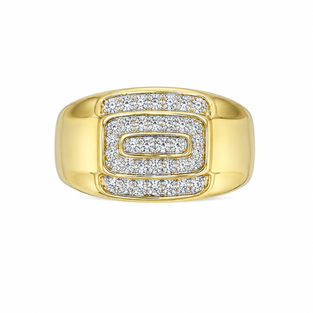 10K Yellow Gold Men's Ring 0.27 ct Natural Diamond