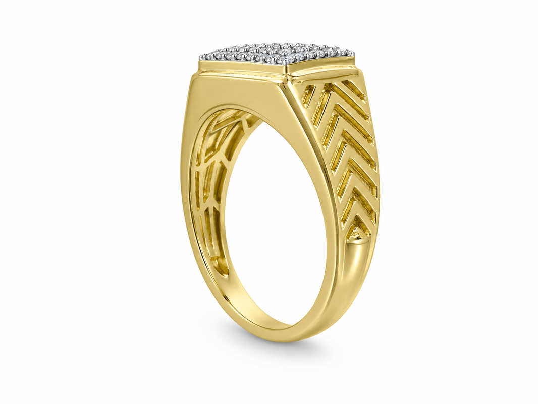 10K Yellow Gold Ring 0.49 ct Natural Diamond