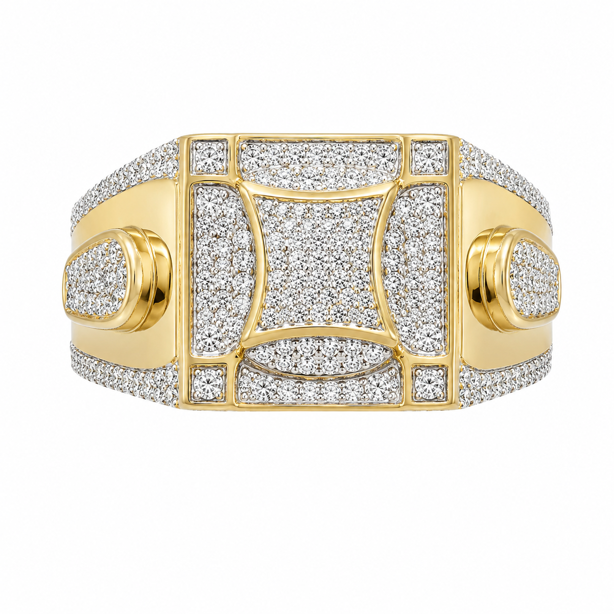 10K Yellow Gold Men's Ring 0.32 ct Natural Diamond