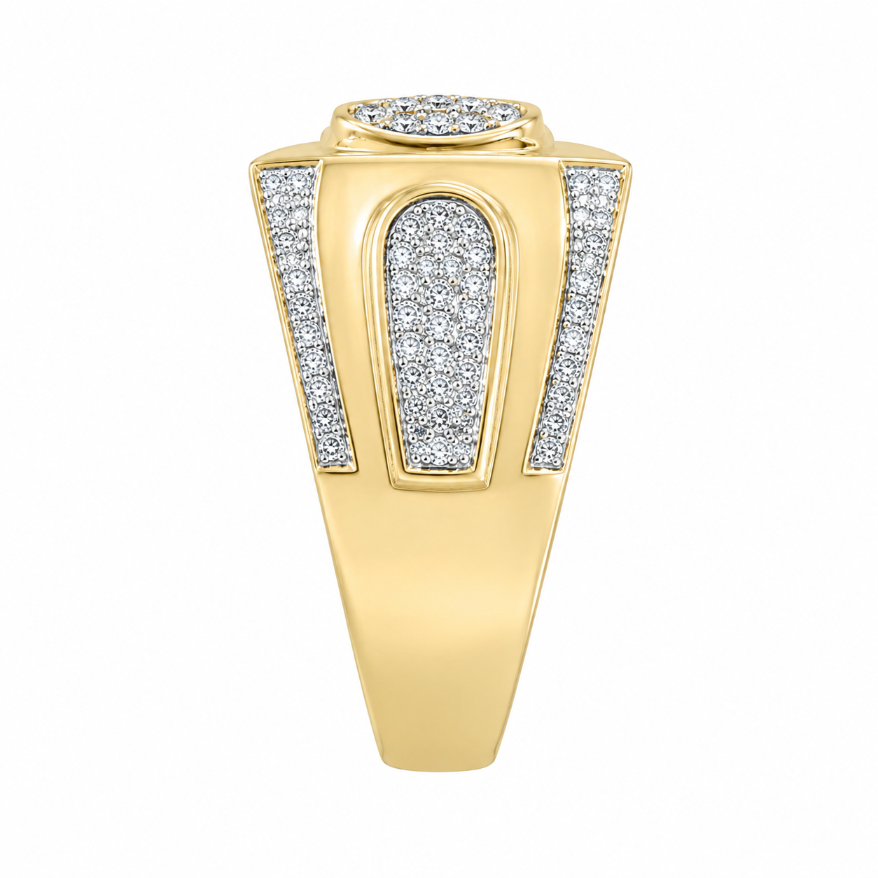 10K Yellow Gold Men's Ring 0.32 ct Natural Diamond