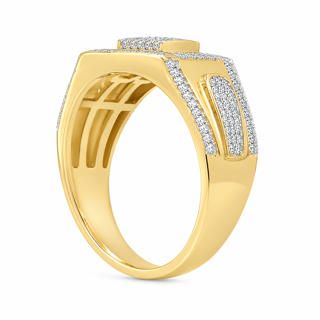 10K Yellow Gold Men's Ring 0.32 ct Natural Diamond