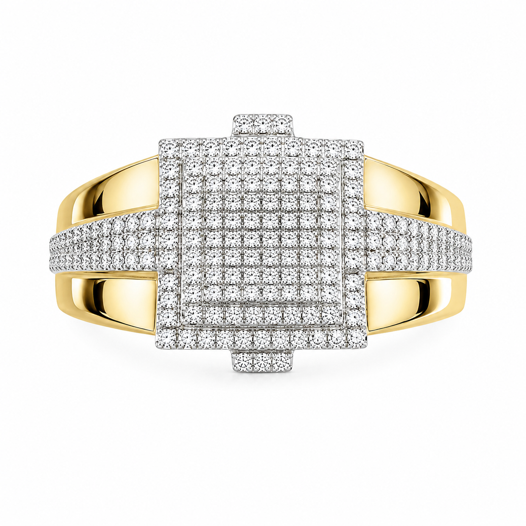 10K Yellow Gold Men’s Ring 0.39 ct Natural Diamond