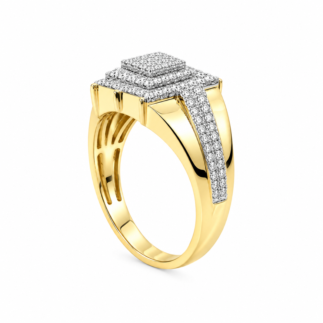 10K Yellow Gold Men’s Ring 0.39 ct Natural Diamond