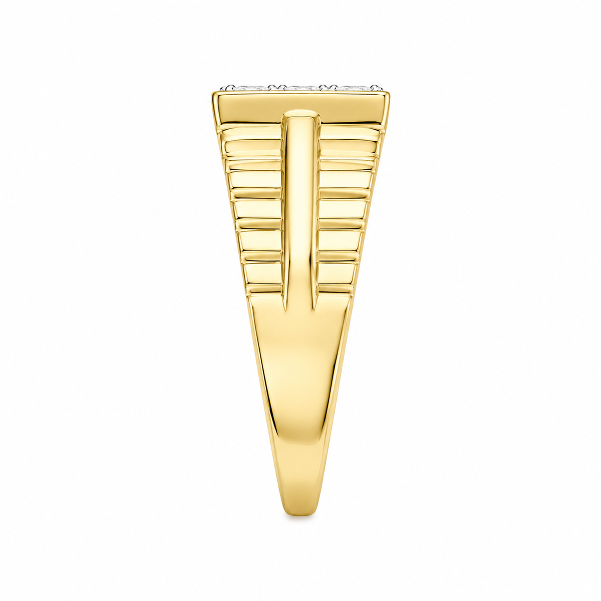10K Yellow Gold Men's Ring Presidential Style 0.15 ct Natural Diamond