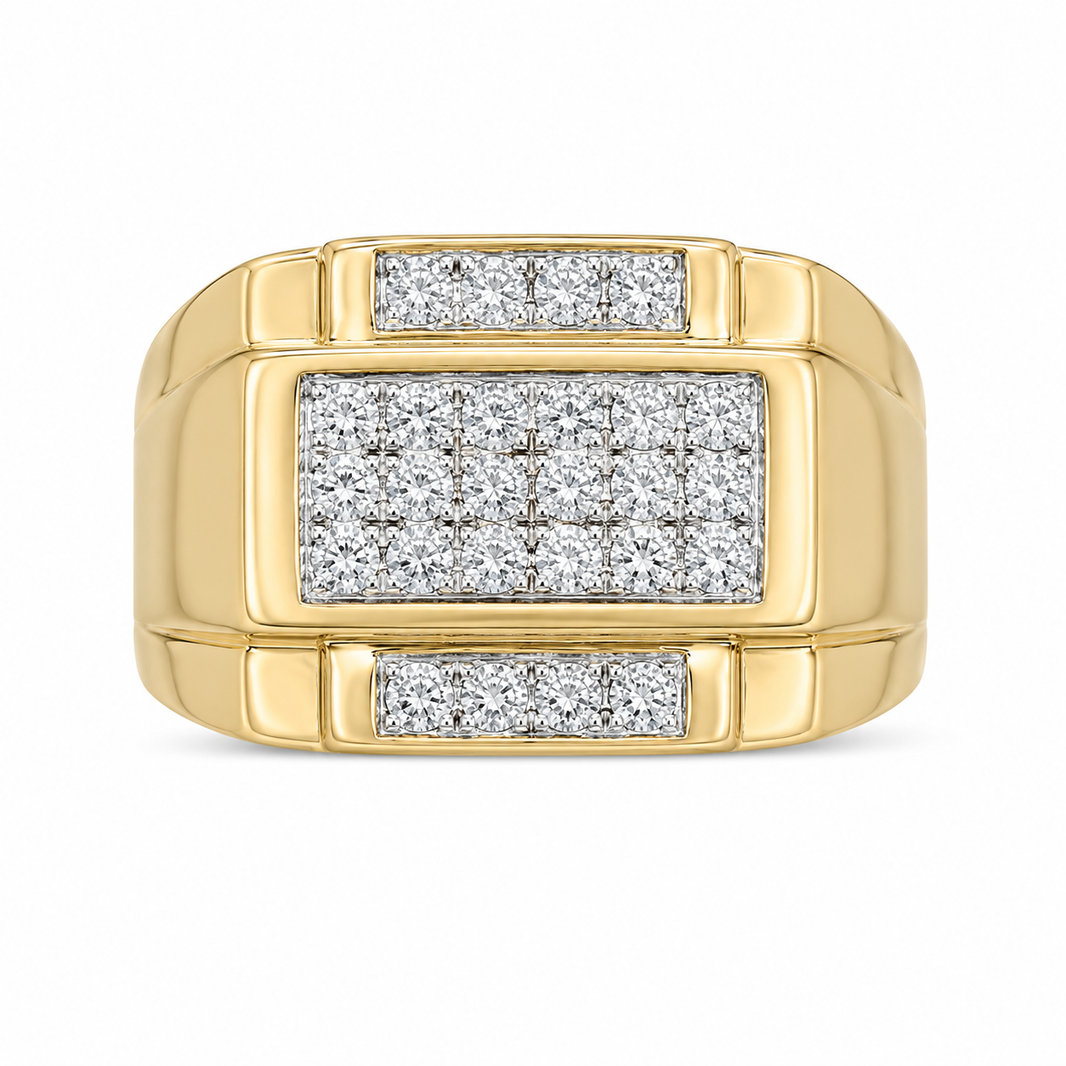10K Yellow Gold Men's Ring 0.50 ct Natural Diamond
