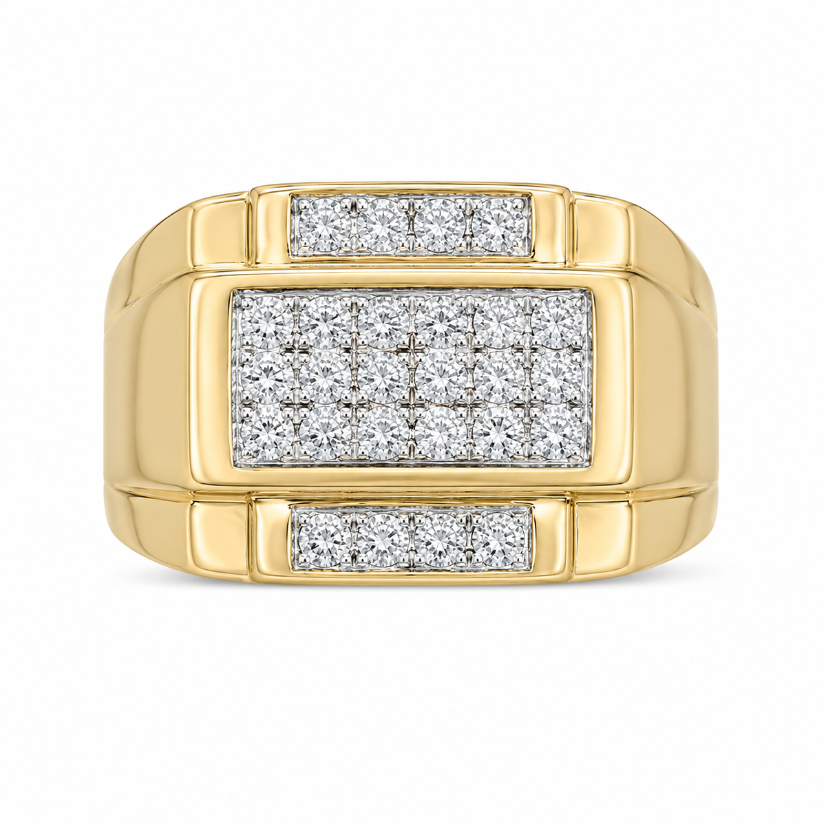 10K Yellow Gold Men's Ring 0.50 ct Natural Diamond