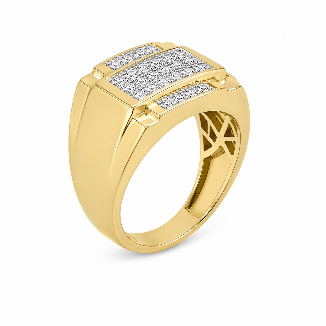 10K Yellow Gold Men's Ring 0.50 ct Natural Diamond