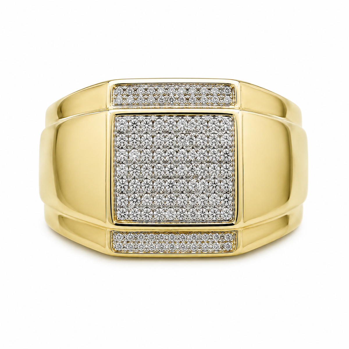 10K Yellow Gold Men's Ring 0.22 ct Natural Diamond