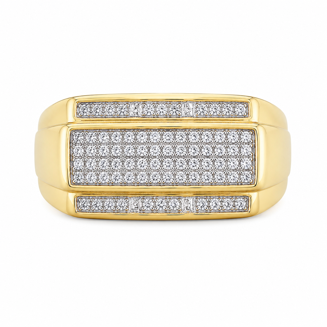 10K Yellow Gold Men's Ring 0.30 ct Natural Diamond