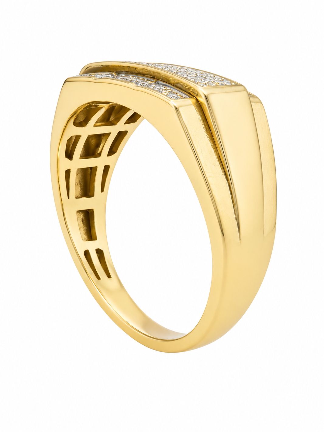 10K Yellow Gold Men's Ring 0.30 ct Natural Diamond