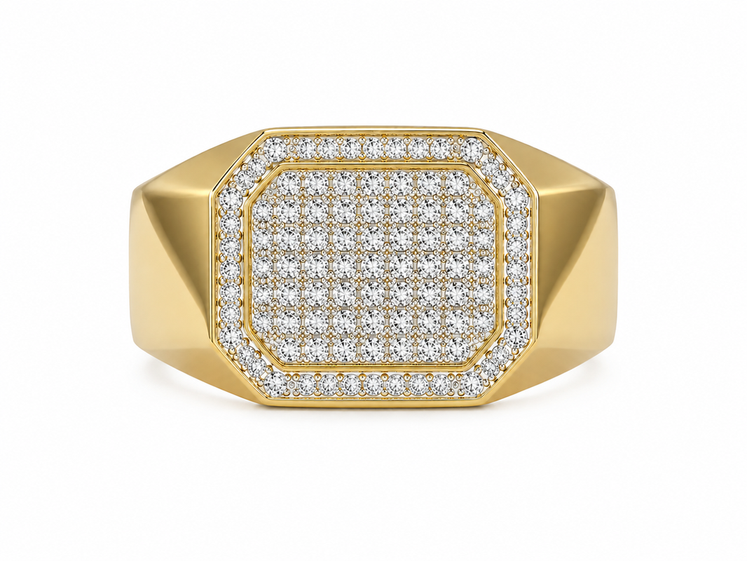 10K Yellow Gold Men's Ring 0.25 ct Natural Diamond