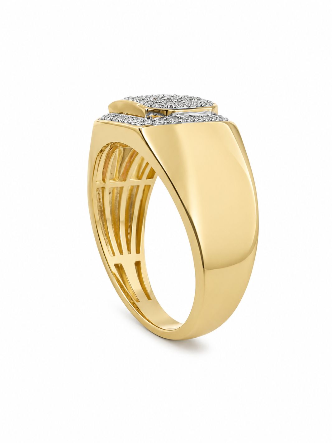 10K Yellow Gold Men's Ring 0.25 ct Natural Diamond
