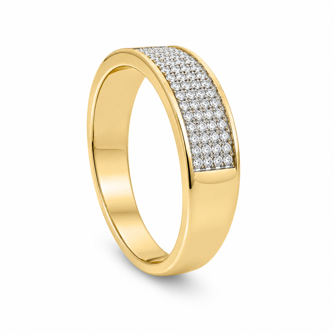 10K Yellow Gold Men's Ring 0.28 ct Natural Diamond