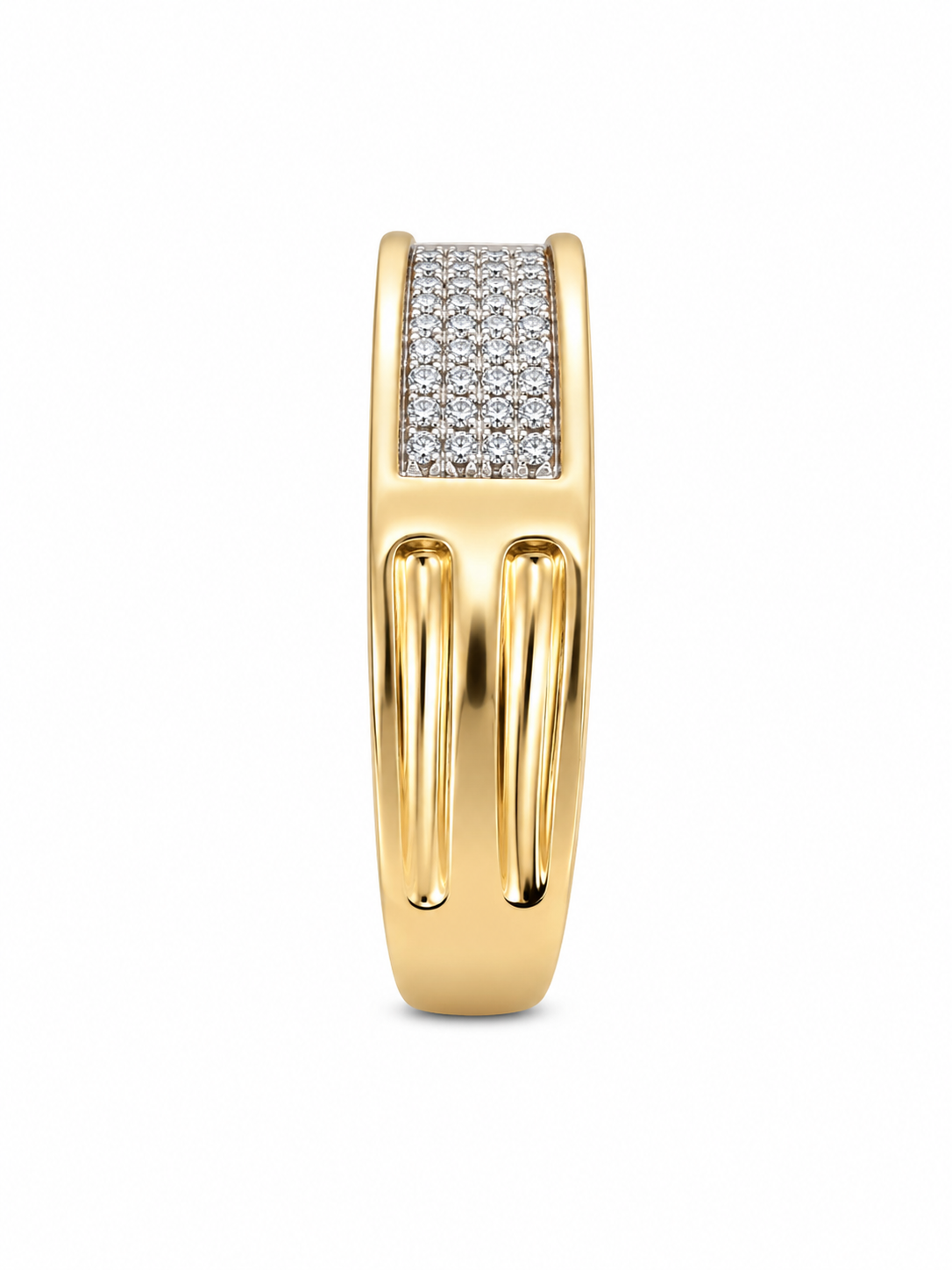 10K Yellow Gold Men's Ring 0.13 ct Natural Diamond