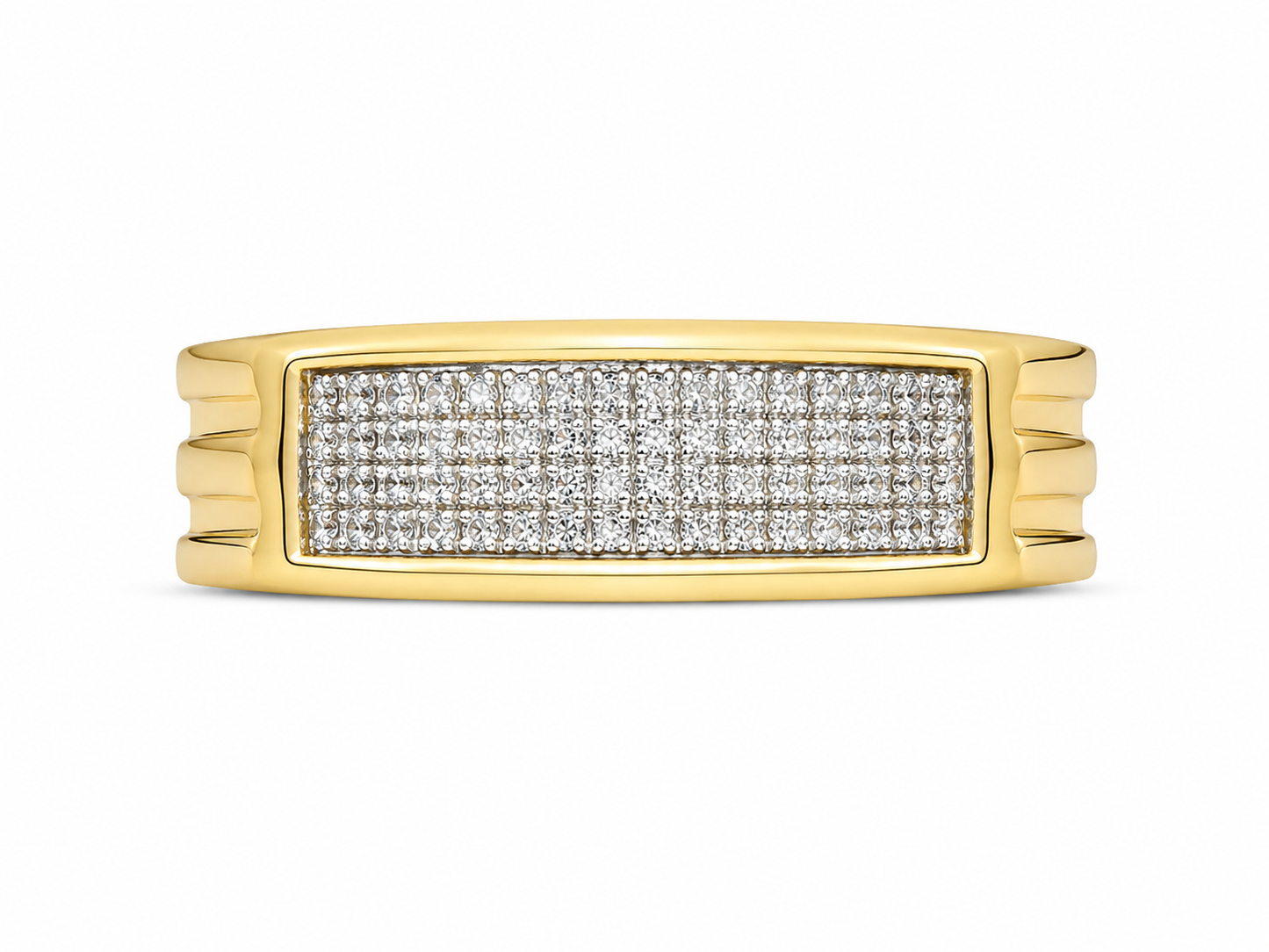 10K Yellow Gold Men's Ring 0.13 ct Natural Diamond